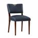 Red Barrel Studio® Calfee Metal Side Chair Dining Chair Faux Leather/Metal in Blue/Brown | 33 H x 23 W x 19 D in | Wayfair