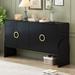 Mercer41 Bohanon 60.62" Solid Wood Sideboard Wood in Black | 33.42 H x 60.62 W x 15.74 D in | Wayfair 3EF607C926D64AE7A3F7F410C49DA632