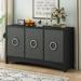 Ebern Designs Henno 57.82" Sideboard Wood in Black | 33.42 H x 57.82 W x 17.74 D in | Wayfair 175C88E912C542C9B7872C7F4E7FD6DB