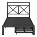 Gracie Oaks Kasandra Metal Platform Storage Bed Wood & Metal/Metal in Black/Brown | 38 H x 64.8 W x 77.6 D in | Wayfair