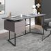 Ebern Designs Onawa Desk Wood/Metal in Black/Brown/Gray | 29.53 H x 47.24 W x 23.62 D in | Wayfair 07245E1F02D0420A89F3EF8D9AE75574