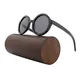 Vintage Bamboo Sunglasses Women's Men Sunglasses Round Frame Retro Fashion GLasses UV 400 prolarized
