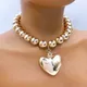 European and American Classic Style Heart - Shaped Pendant Necklace for Women Metallic Color for