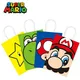 12PCS Super Mario Bros Anime Gift Bags Kraft Paper Pakcaging Candy Handheld Bag Cartoon Packing Kids