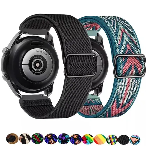 Bracelet élastique en Nylon réglable, 20mm 22mm, pour Samsung Galaxy watch 6/5 pro/4/classique/3/Active 2/Gear S3, Huawei GT 2/4/3 Pro