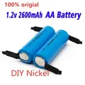 2-20pcs New 1.2V AA battery 2600 MAH 2A Ni-MH Ni MH cell blue shell with tabs pins for Philips Braun