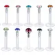 10pcs Acrylic Cubic Zirconia Lip Rings Bioflex Labret Tragus Cartilage Earring Stud Piercing Fashion