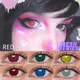 1 Pair Cosplay Color Contact Lenses for Eyes Mesh Series Accessories Halloween Blue Red White Color