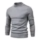 Autumn Winter Sweater for men Solid Color Bottoming pullovers Basic Sweater Round Neck half high