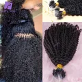Mèches Brésiliennes Naturelles Remy avec Micro Boucle pour Femme Africaine Extensions de Cheveux