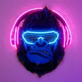 Enseigne au néon LED Gorilla with Médiateur phones faite à la main personnalisée salon chambre à