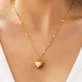 JoFashion-Collier pendentif coeur vintage pour femme acier inoxydable colliers de présidence