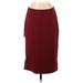 Prada Linea Rossa Wool Skirt: Burgundy Solid Bottoms - Women's Size 40