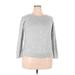 Croft & Barrow Pullover Sweater: Silver Tops - Women's Size 2X-Large Petite