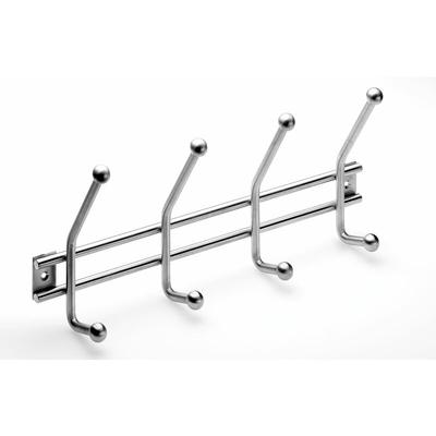 Hettich - Garderobenleiste 4 Haken 35,5 x 16,0 x 6,0 cm Edelstahl Hakenleisten