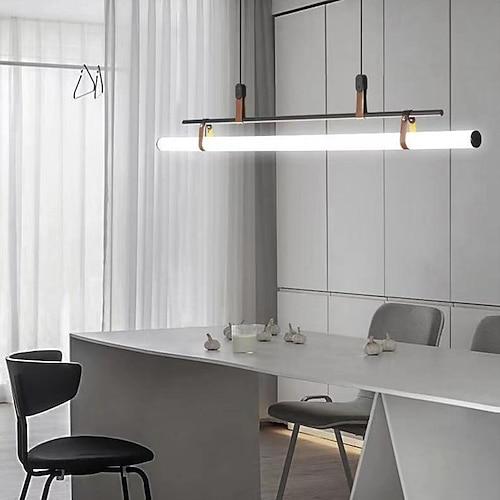 80cm led pendentif lumière ligne moderne conception chaîne lampe suspendue réglable pour cuisine salle à manger salon noir et or 110-120v 220-240v