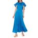 Danica Capelet Sleeve Satin Maxi Dress