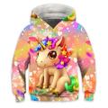 enfants filles licorne rose sweat à capuche et sweat impression 3d hauts à manches longues coeur arc-en-ciel sportif rougissant rose enfants hauts actif mignon