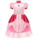 Mario Princesse Peach Combinaison Morphsuit Costume de Cosplay Robe de demoiselle d'honneur Fille Cosplay de Film Rouge / Blanc Costumes Zentai roses Rose Claire Halloween Carnaval