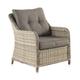 Fauteuil en aluminium et fibre marron clair ave coussins marron clair