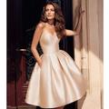 Vintage 1950er Kleines weißes Kleid Knielanges Kleid Braut Trägerlos Einfarbig A-Linie Damen Maskerade Hochzeit Brautparty Junggesellinnenabschiedsparty Erwachsene Kleid Abschlussballkleider