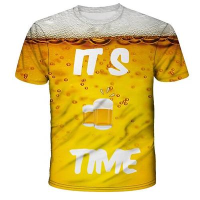 Oktoberfest Bier Cosplay Kostüm T-Shirt-Ärmel Anime 3D Klassisch Streetstyle Für Paar Herren Damen Erwachsene Oktoberfestbier 3D-Druck Image