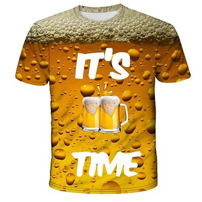 Oktoberfest Bier Cosplay Kostüm T-Shirt-Ärmel Anime 3D Klassisch Streetstyle Für Paar Herren Damen Erwachsene Oktoberfestbier 3D-Druck Image