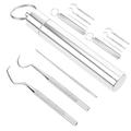3 Sets Stainless Steel Teeth Picker Key Holder Toothpicks Three Piece Suit Portable Cleaning Tools 304 Travel