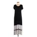 Ecote Casual Dress - High/Low: Black Tie-dye Dresses - Women's Size Medium