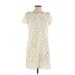 Zara Casual Dress - Mini Crew Neck Short sleeves: Ivory Print Dresses - Women's Size Small