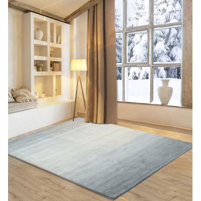 Wollteppich MY HOME "Lessach", grau, B:90cm H:14mm L:160cm, Schurwolle, Teppiche, Handweb Teppich, mit modernem Farbverlauf, reine Wolle, handgewebt Image