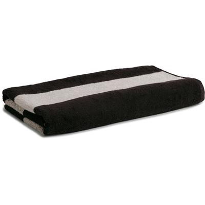 Handtuch MÖVE "Block Streifen", schwarz (schwarz, cashmere), B:80cm L:150cm, Walkfrottier, Obermaterial: 100% Baumwolle,