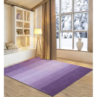 Wollteppich MY HOME "Lessach", lila, B:60cm H:14mm L:90cm, Schurwolle, Teppiche, Handweb Teppich, mit modernem Farbverlauf, reine Wolle, handgewebt Image