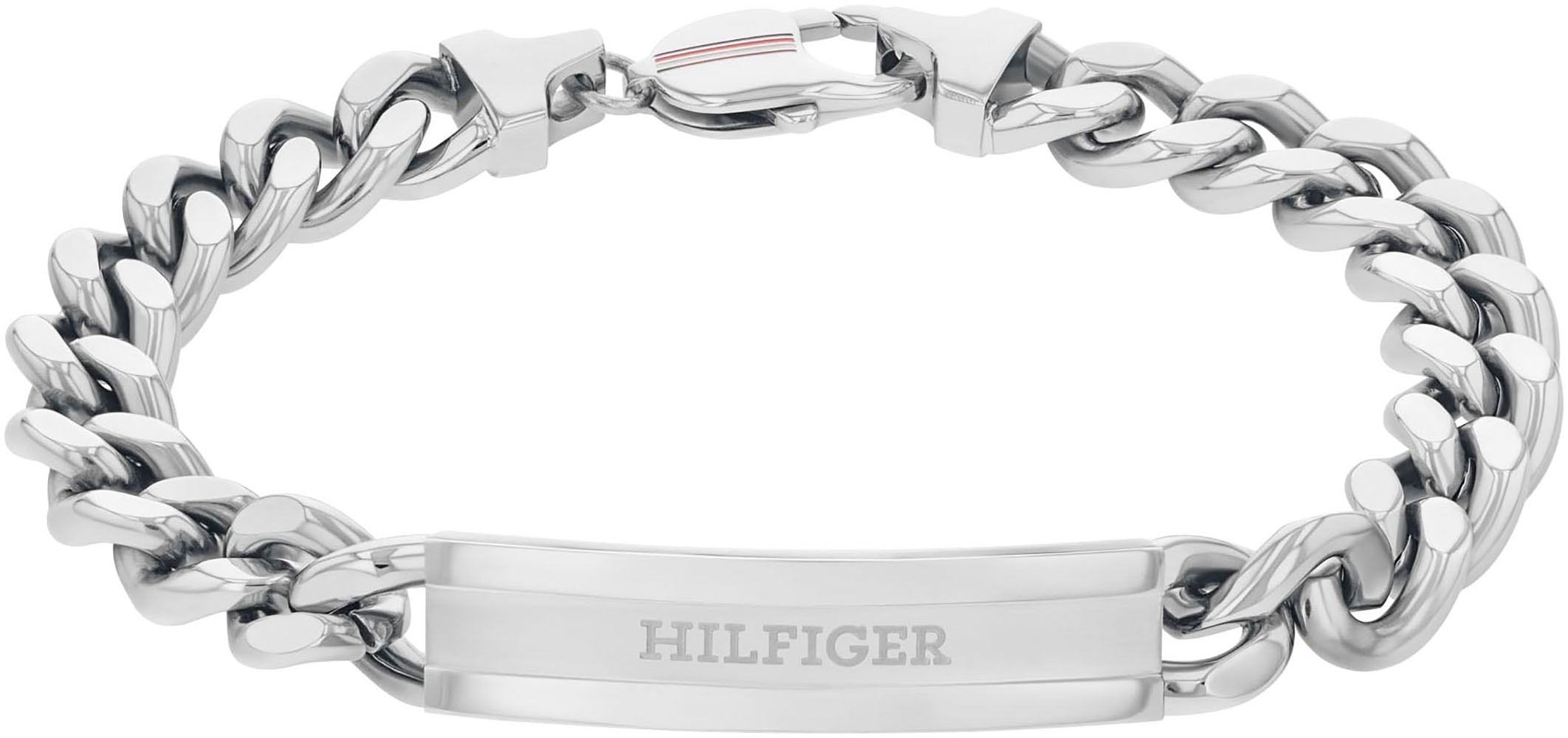 Armband TOMMY HILFIGER "SS24 CLASH", silber (edelstahlfarben), Armbänder, Herren, 19cm, Edelstahl, Armband