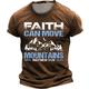 Graphic Faith Can Move Mountains Men's Street Style 3D Print T shirt Tee Sports Outdoor Holiday Going out T shirt Black Navy Blue Brown Short Sleeve Crew Neck Shirt Spring Summer