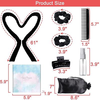 Curler - 61 Heatless Curling Rod Headband, Hair Rollers Heatless Curling Rod Headband Satin Curling Set for Long Hair Soft Silk Curl