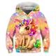 Kids Girls' Unicorn Pink Hoodie Sweatshirt 3D Print Tops Long Sleeve Rainbow Heart Sporty Blushing Pink Children Tops Active Cute