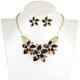 Versatile European And American Fashion Flower Drop Oil Diamond Set Necklace Short Necklace Decoration