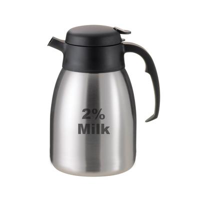 Service Ideas FVPC152PCTET 1 1/2 liter Vacuum Carafe w/ Push Button Lid & Stainless Liner - Brushed Stainless, Silver