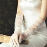 Aislor Women's Long Tulle Gloves Sheer Wedding Bridal Gloves Elbow Length Opera Party Gloves