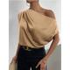 Shirt Blouse Women's Black Light Green Pink Plain Cold Shoulder Street Daily Fashion One Shoulder Regular Fit S