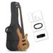 Glarry 44 Inch GIB 5 String H-H Pickup Laurel Wood Fingerboard Electric Bass Guitar with Bag and other Accessories Burlywood