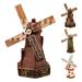 Travelwant Decorative Outdoor Resin Windmill - Dutch Inspired Outside Resin Rustic Yard Lawn and Garden Decor - Small Class Wind Mill Statue for Backyard and Patio