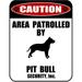 LED Light Up Red Flashing Blinking Attention Grabbing Laminated Dog Sign Caution Area Patrolled by Pit Bull (Silhouette) Yard Fence Gate