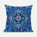 26 x 26 in. Lotus Garden Broadcloth Indoor & Outdoor Zippered Pillow - Blue Green & Purple