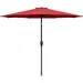 Simple Deluxe 9ft Outdoor Market Table Patio Umbrella with Button Tilt Crank and 8 Sturdy Ribs for Garden Red