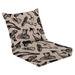 Outdoor Deep Seat Cushion Set 24 x 24 Poisonous mushrooms seamless pattern Ornament autumn forest retro Deep Seat Back Cushion Fade Resistant Lounge Chair Sofa Cushion Patio Furniture Cushion