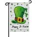 St. Patrick s Day Garden Flags Green Shamrock Garden Flag Double Sided Welcome Flag Clover Black White Stripes Yard Flags for Outdoor Lawn Porch Seasonal Spring Holiday Decor 12x18 In