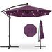 Best Choice Products 10ft Solar LED Offset Hanging Outdoor Market Patio Umbrella w/ Adjustable Tilt - Amethyst Purple