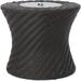 Belize Outdoor Wicker Accent Table with Ice Bucket Brown